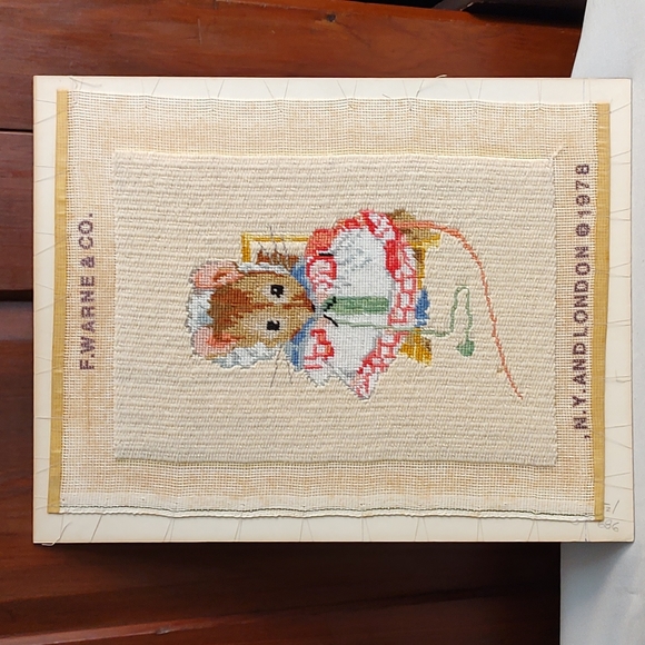Vintage Needlepoint Picture of Mrs. Tittlemouse - Picture 3 of 3